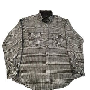 Mikael York Collection Men’s Black and White‎ Plaid Shirt Jacket Shacket Large